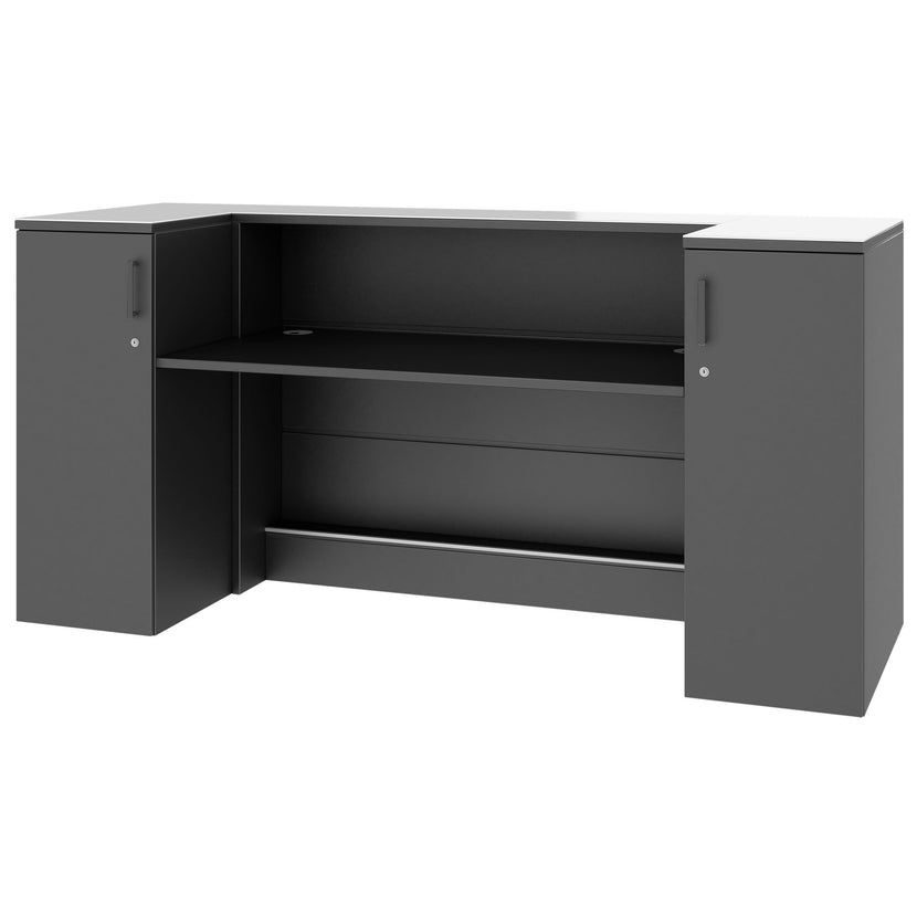 NOVUM Empfangstheke | 2000 - 2400 mm, Multicolor-LED-Beleuchtung, Anthrazit