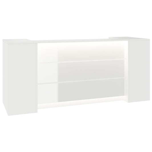 Novum reception counter | 2000-2400 mm, multicolor LED lighting, white