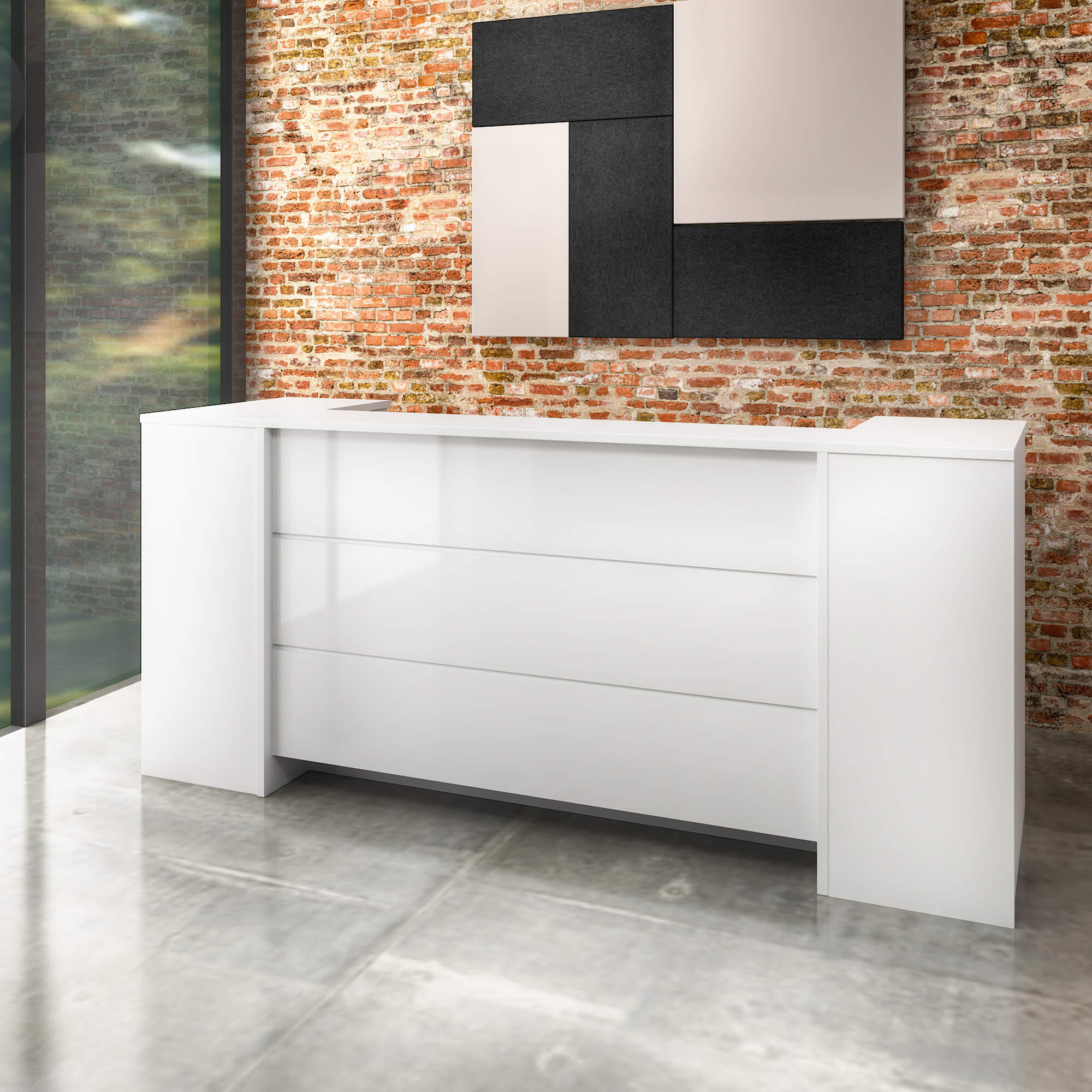 Contatore di accoglienza Novum | 2000-2400 mm, illuminazione a LED multicolore, bianco