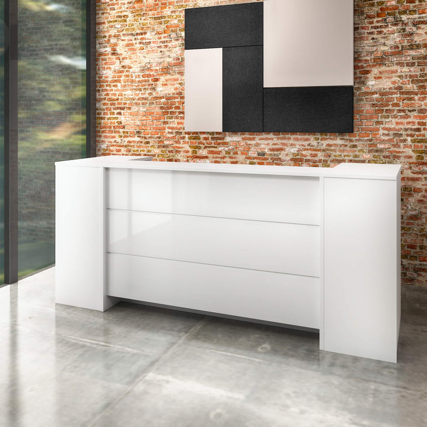 Contatore di accoglienza Novum | 2000-2400 mm, illuminazione a LED multicolore, bianco