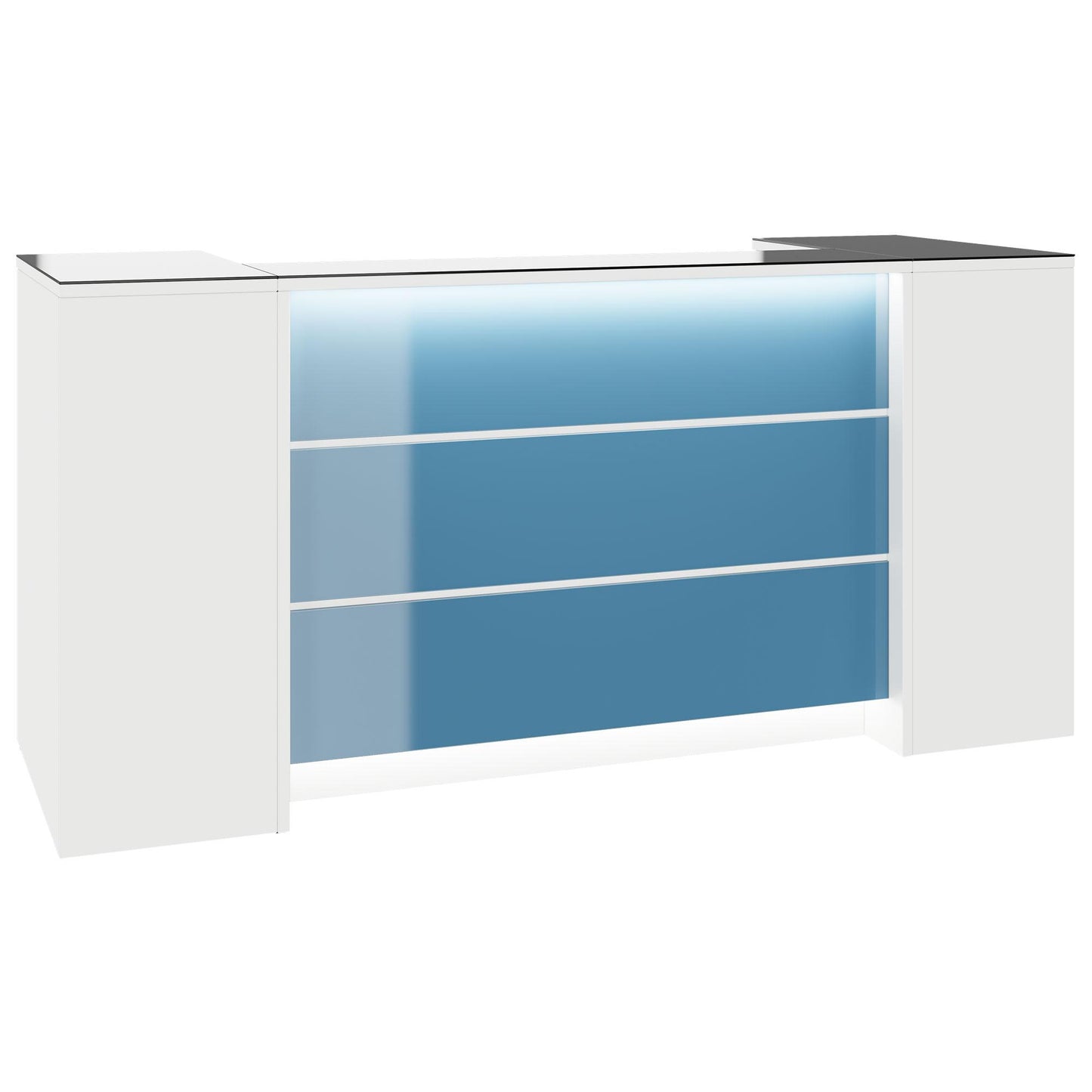 NOVUM Empfangstheke | 2000 - 2400 mm, Multicolor-LED-Beleuchtung, Weiß