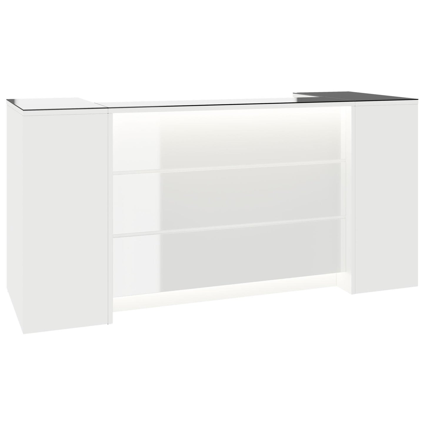 NOVUM Empfangstheke | 2000 - 2400 mm, Multicolor-LED-Beleuchtung, Weiß