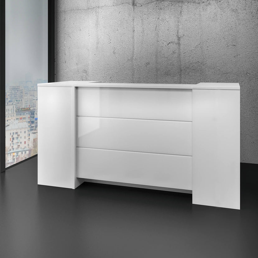 Contatore di accoglienza Novum | 2000-2400 mm, illuminazione a LED multicolore, bianco