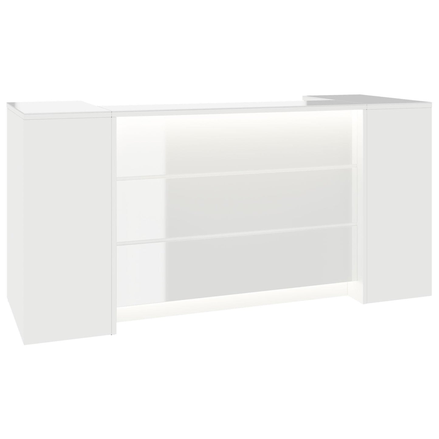 NOVUM Empfangstheke | 2000 - 2400 mm, Multicolor-LED-Beleuchtung, Weiß