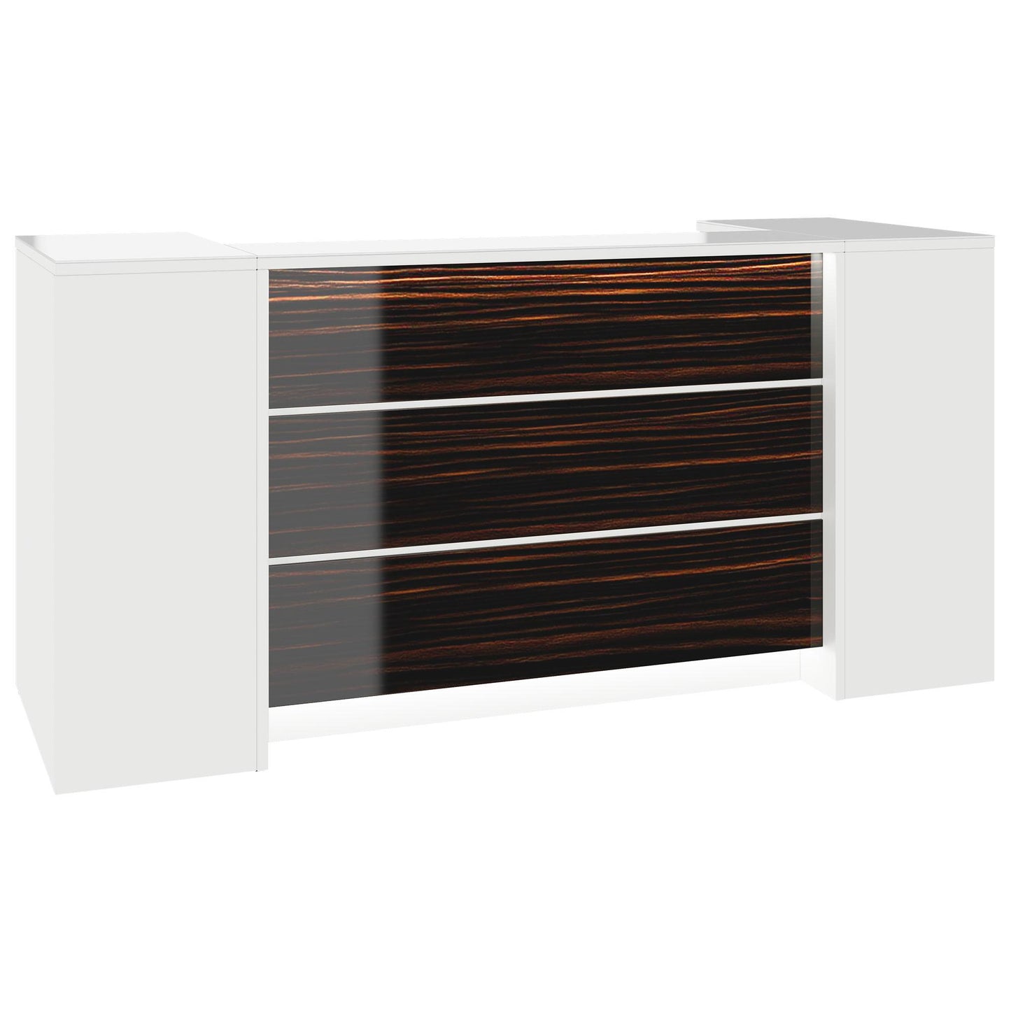 NOVUM Empfangstheke | 2000 - 2400 mm, Multicolor-LED-Beleuchtung, Weiß