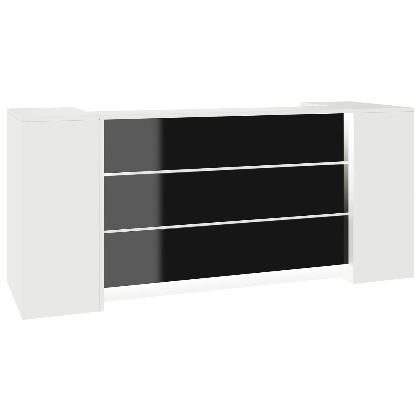 NOVUM Empfangstheke | 2000 - 2400 mm, Multicolor-LED-Beleuchtung, Weiß