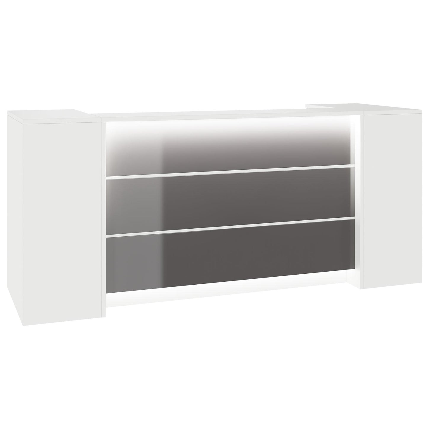 NOVUM Empfangstheke | 2000 - 2400 mm, Multicolor-LED-Beleuchtung, Weiß