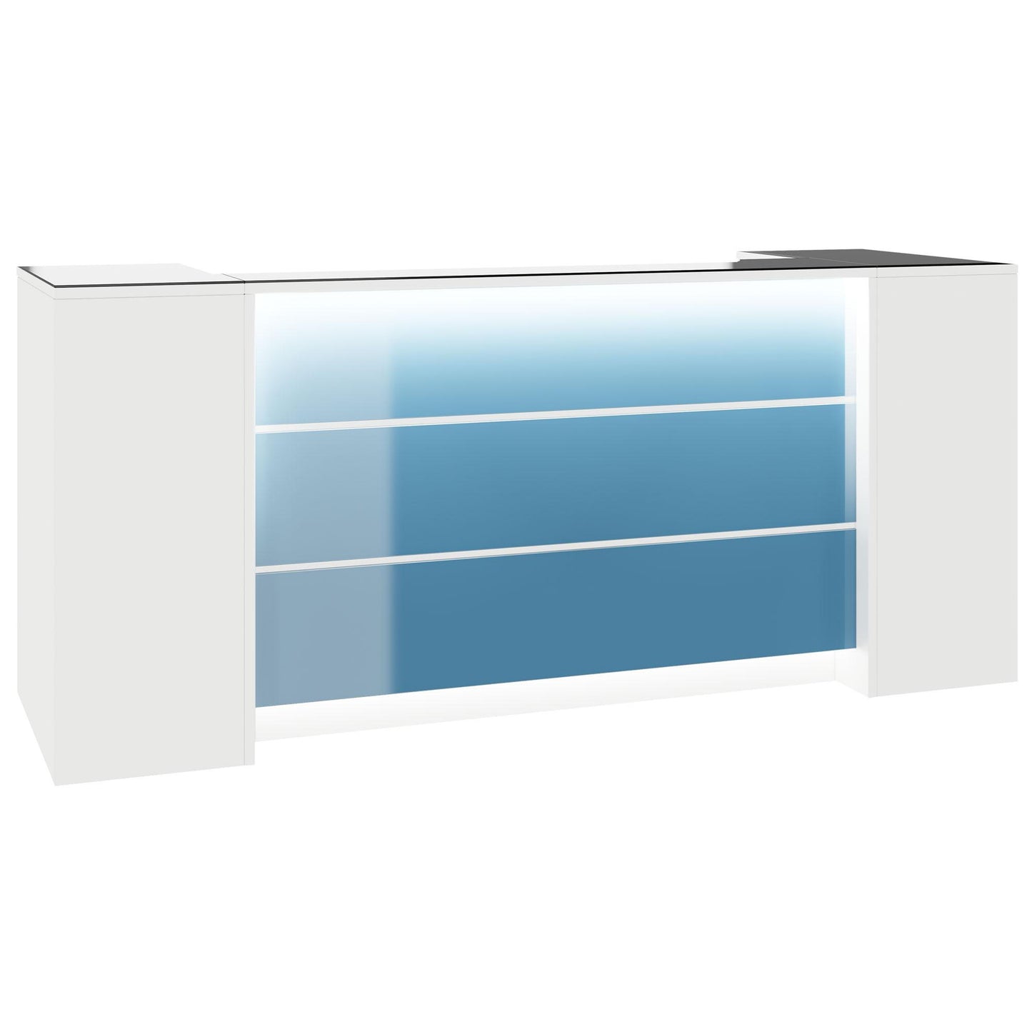 NOVUM Empfangstheke | 2000 - 2400 mm, Multicolor-LED-Beleuchtung, Weiß