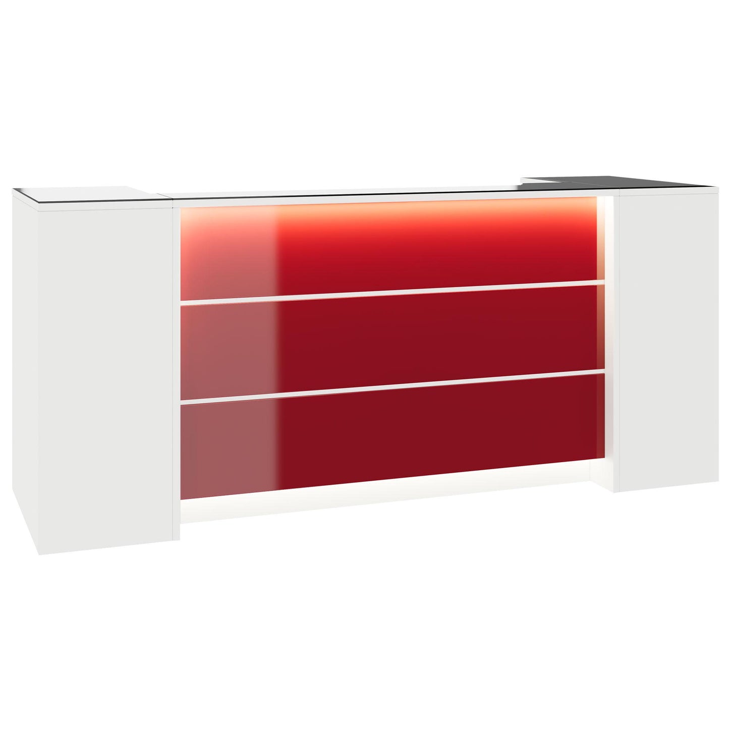 NOVUM Empfangstheke | 2000 - 2400 mm, Multicolor-LED-Beleuchtung, Weiß