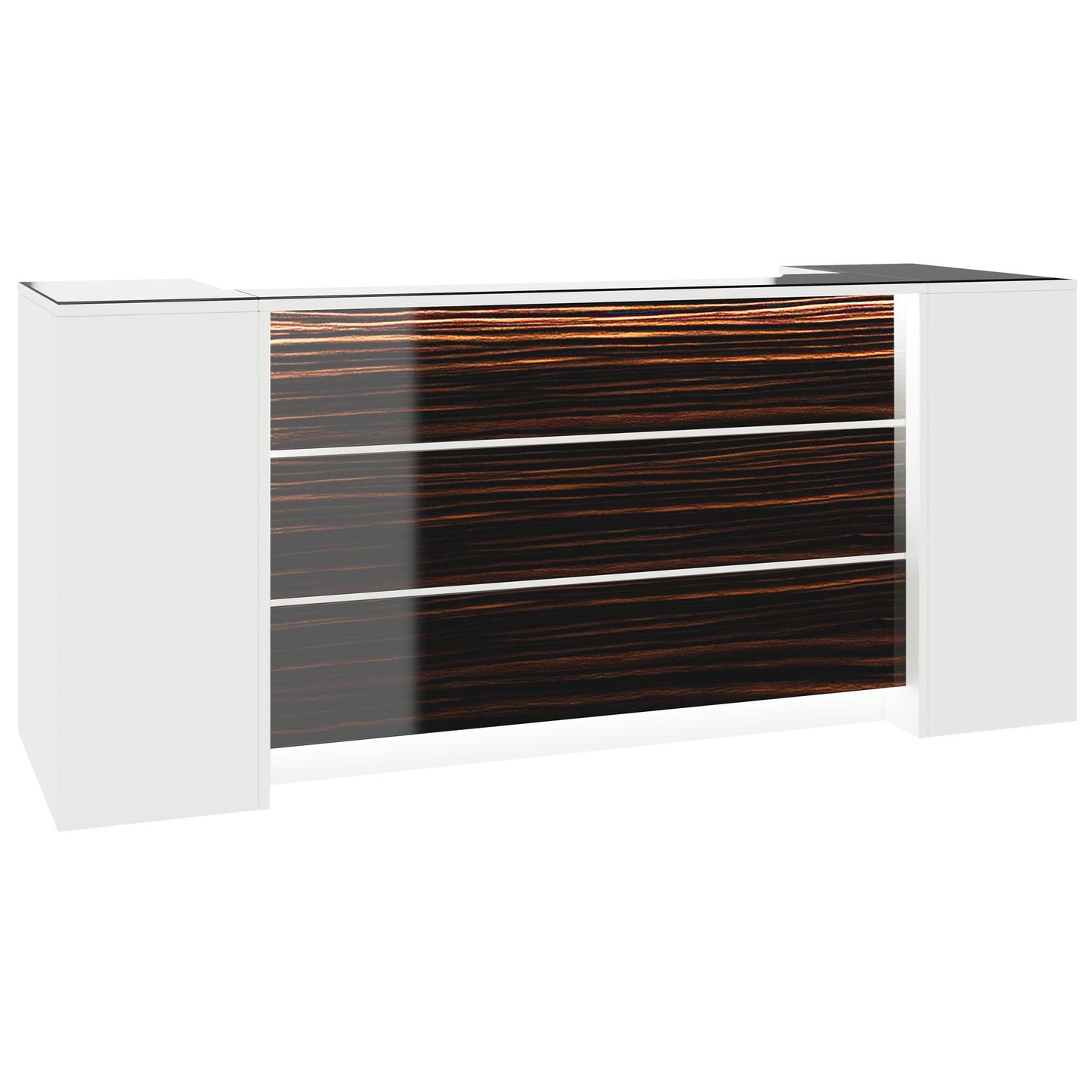 NOVUM Empfangstheke | 2000 - 2400 mm, Multicolor-LED-Beleuchtung, Weiß