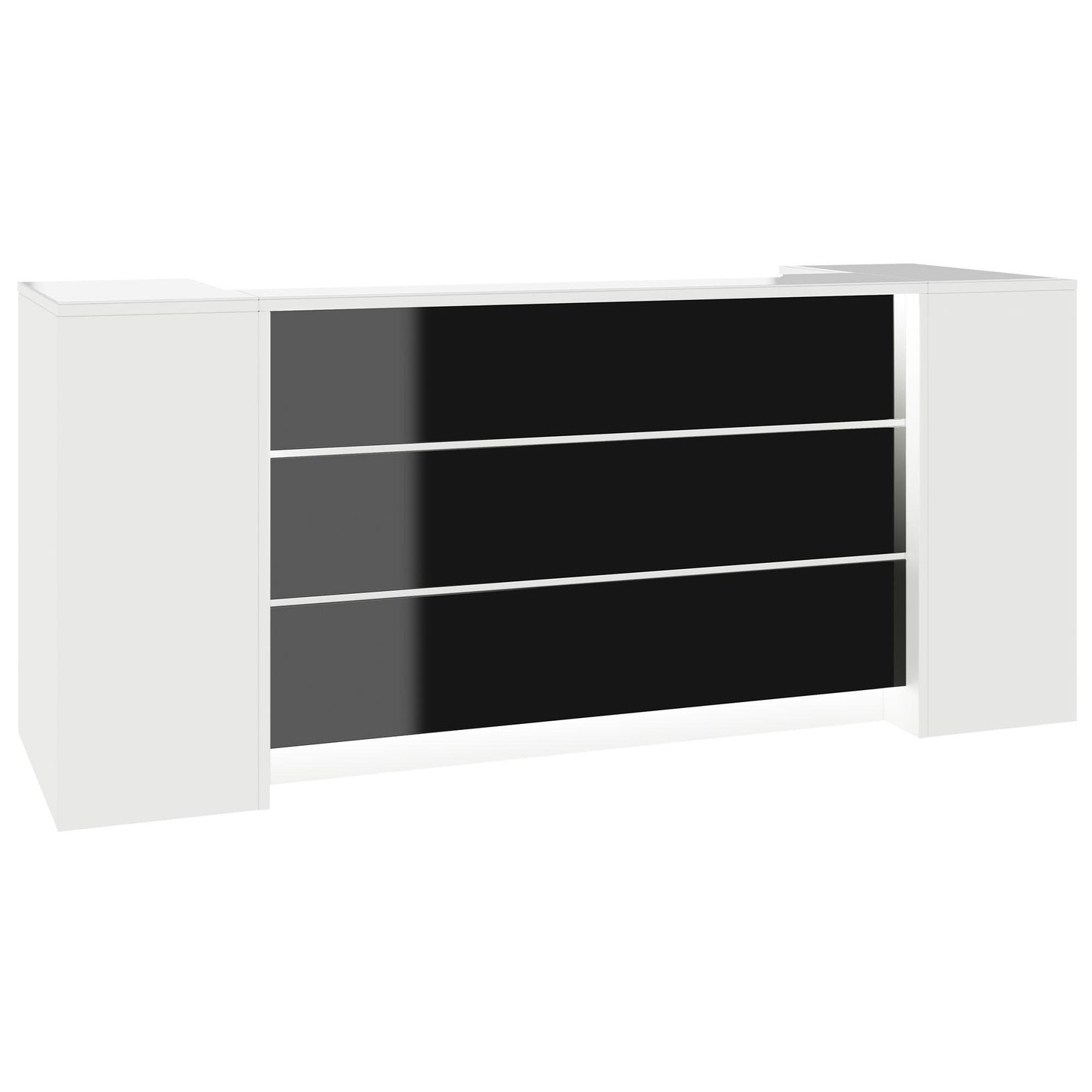 NOVUM Empfangstheke | 2000 - 2400 mm, Multicolor-LED-Beleuchtung, Weiß