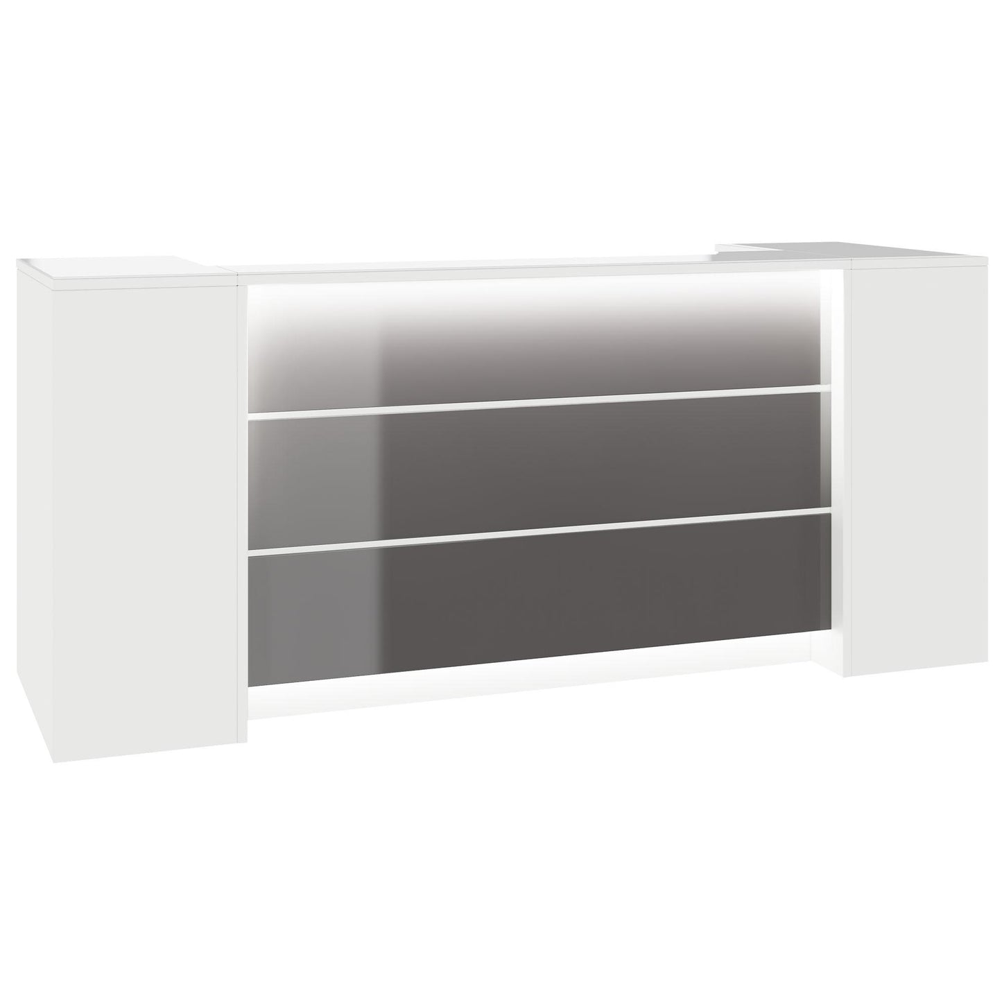 NOVUM Empfangstheke | 2000 - 2400 mm, Multicolor-LED-Beleuchtung, Weiß