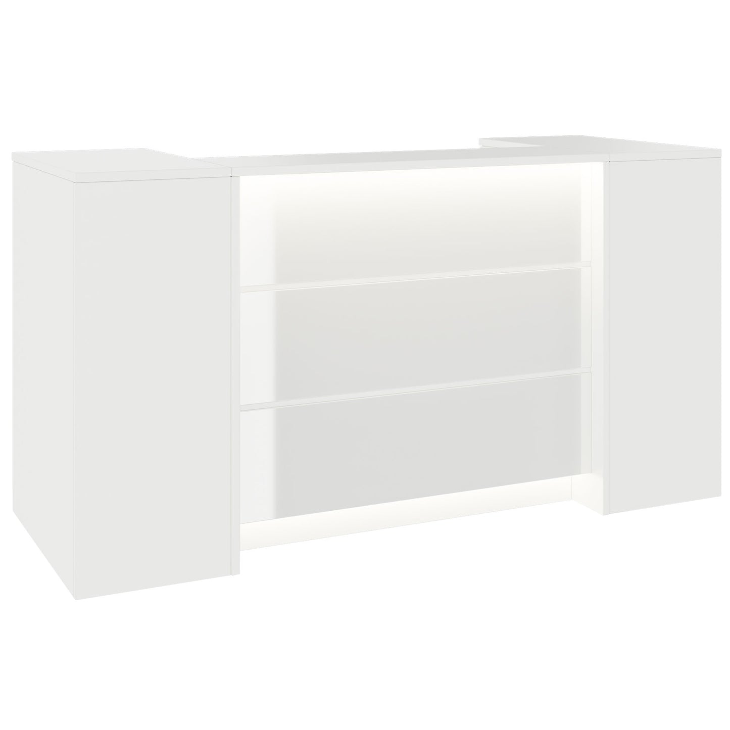 Novum reception counter | 2000-2400 mm, multicolor LED lighting, white