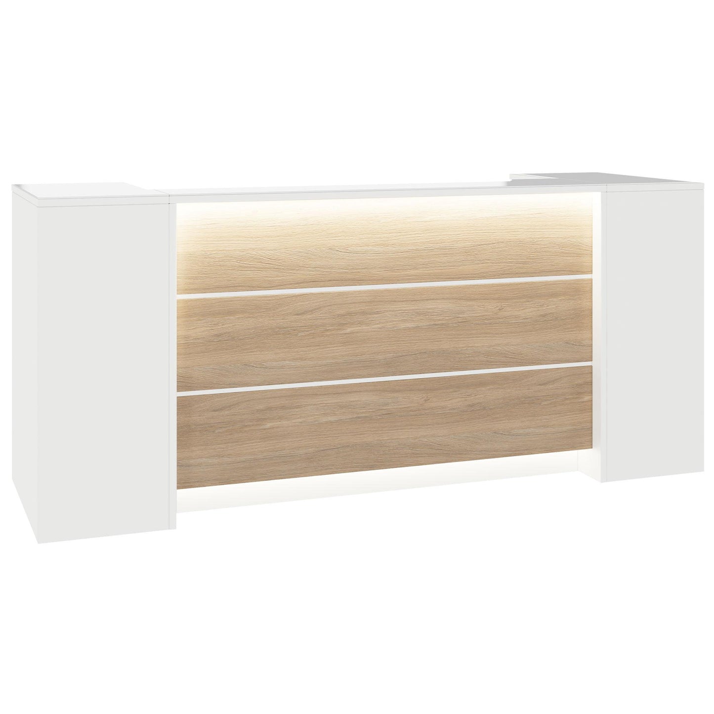 NOVUM Empfangstheke | 2000 - 2400 mm, Multicolor-LED-Beleuchtung, Weiß