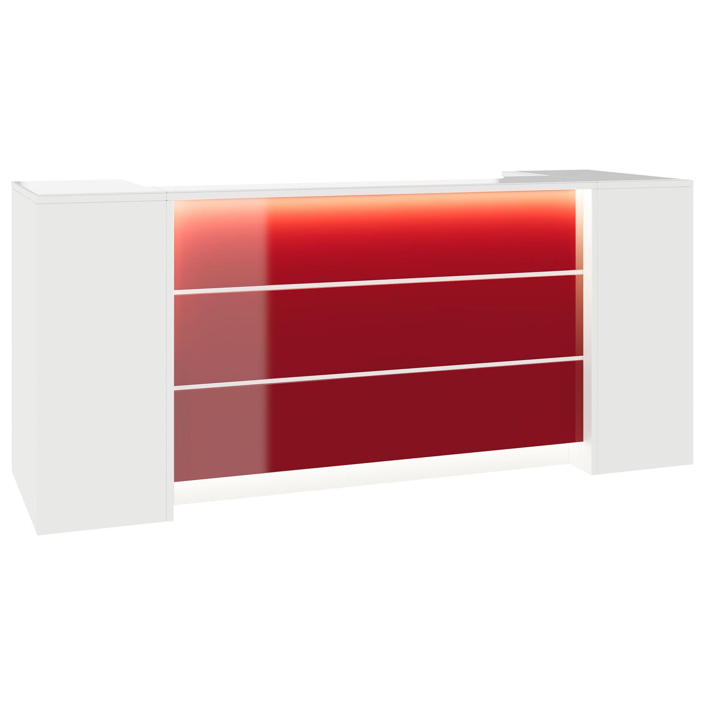 NOVUM Empfangstheke | 2000 - 2400 mm, Multicolor-LED-Beleuchtung, Weiß