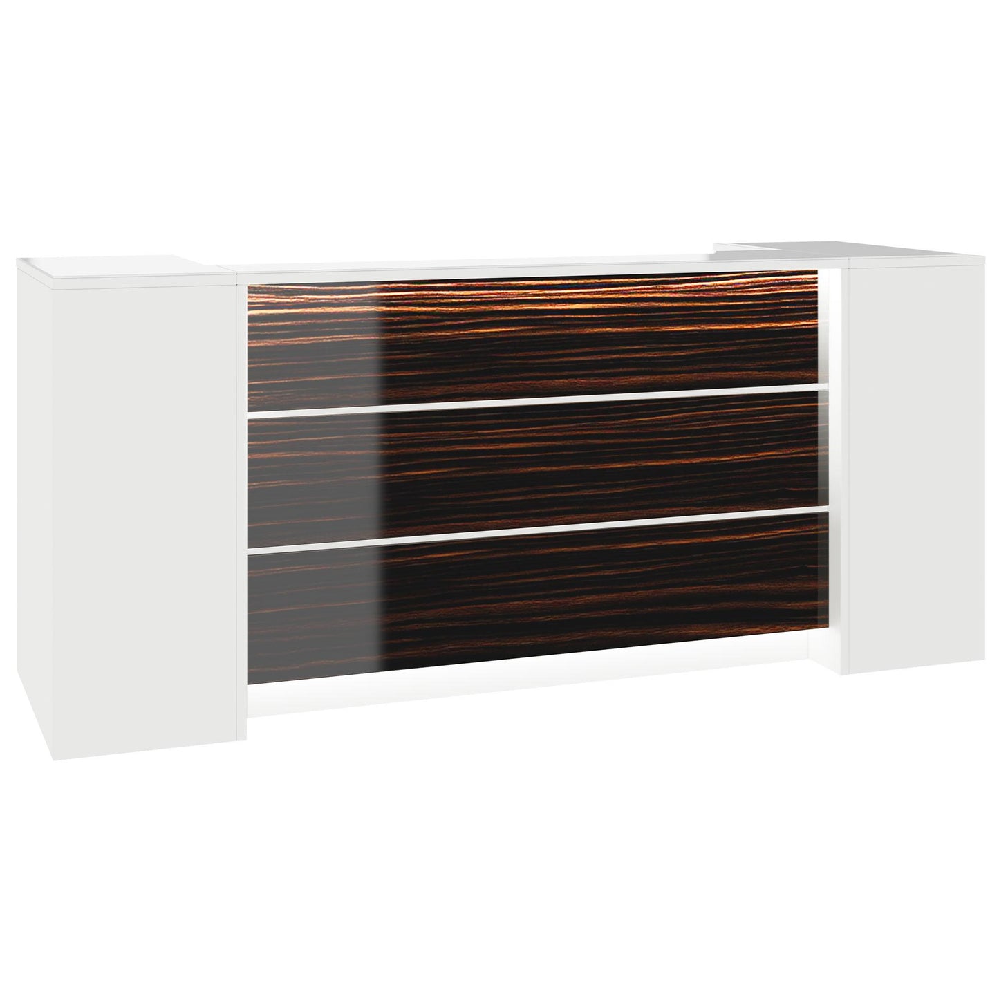 NOVUM Empfangstheke | 2000 - 2400 mm, Multicolor-LED-Beleuchtung, Weiß