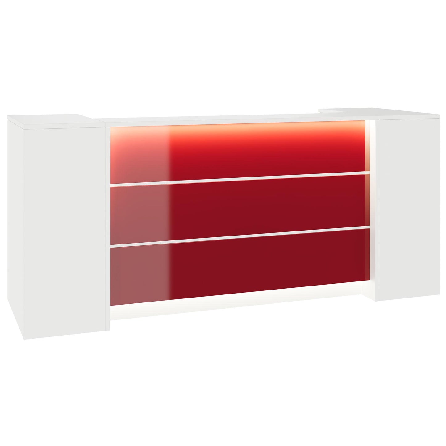 NOVUM Empfangstheke | 2000 - 2400 mm, Multicolor-LED-Beleuchtung, Weiß