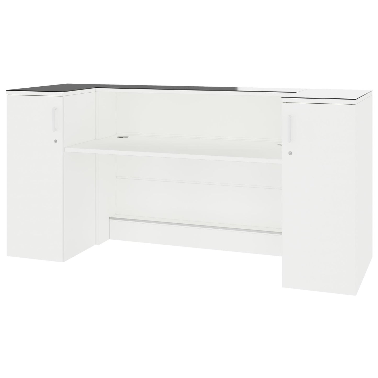 NOVUM Empfangstheke | 2000 - 2400 mm, Multicolor-LED-Beleuchtung, Weiß