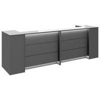 Novum reception counter | 3200-4000 mm, multicolor LED lighting, anthracite