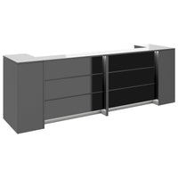 Novum reception counter | 3200-4000 mm, multicolor LED lighting, anthracite