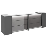 Novum reception counter | 3200-4000 mm, multicolor LED lighting, anthracite