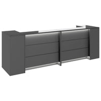 Novum reception counter | 3200-4000 mm, multicolor LED lighting, anthracite