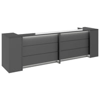 Novum reception counter | 3200-4000 mm, multicolor LED lighting, anthracite