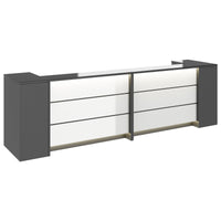 Novum reception counter | 3200-4000 mm, multicolor LED lighting, anthracite