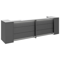 Novum reception counter | 3200-4000 mm, multicolor LED lighting, anthracite