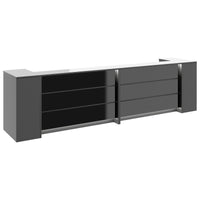 Novum reception counter | 3200-4000 mm, multicolor LED lighting, anthracite