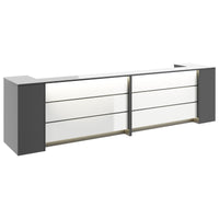 Novum reception counter | 3200-4000 mm, multicolor LED lighting, anthracite