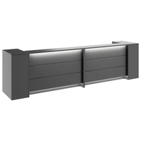 Novum reception counter | 3200-4000 mm, multicolor LED lighting, anthracite