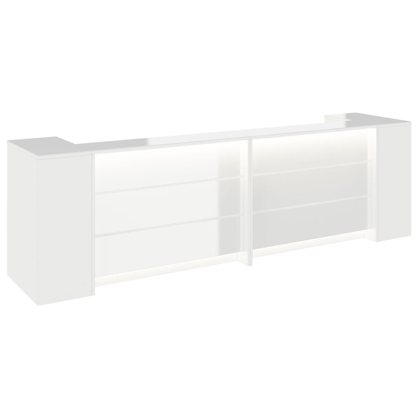 Contatore di accoglienza Novum | 3200-4000 mm, illuminazione a LED multicolore, bianco