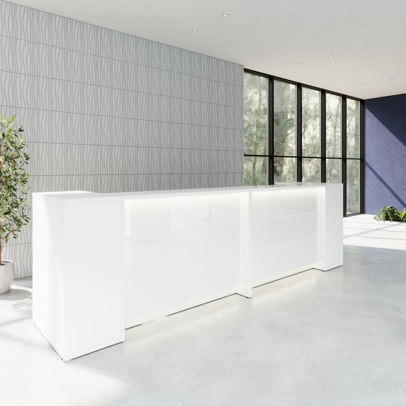 Contatore di accoglienza Novum | 3200-4000 mm, illuminazione a LED multicolore, bianco