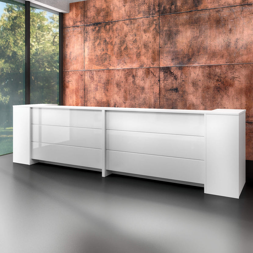 Contatore di accoglienza Novum | 3200-4000 mm, illuminazione a LED multicolore, bianco