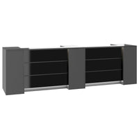 NOVUM Empfangstheke | 3600 - 4400 mm, Multicolor-LED-Beleuchtung, Anthrazit