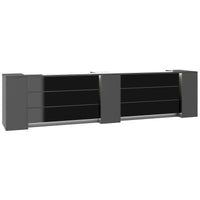 NOVUM Empfangstheke | 3600 - 4400 mm, Multicolor-LED-Beleuchtung, Anthrazit