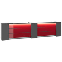 NOVUM Empfangstheke | 3600 - 4400 mm, Multicolor-LED-Beleuchtung, Anthrazit