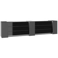 NOVUM Empfangstheke | 3600 - 4400 mm, Multicolor-LED-Beleuchtung, Anthrazit