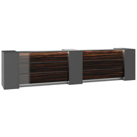 NOVUM Empfangstheke | 3600 - 4400 mm, Multicolor-LED-Beleuchtung, Anthrazit