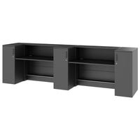 NOVUM Empfangstheke | 3600 - 4400 mm, Multicolor-LED-Beleuchtung, Anthrazit