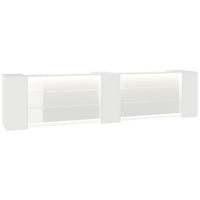 NOVUM Empfangstheke | 3600 - 4400 mm, Multicolor-LED-Beleuchtung, Weiß
