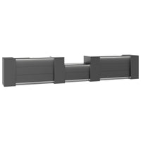 NOVUM Empfangstheke | 5200 - 6000 mm, Multicolor-LED-Beleuchtung, Anthrazit