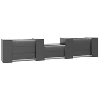NOVUM Empfangstheke | 5200 - 6000 mm, Multicolor-LED-Beleuchtung, Anthrazit