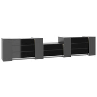 NOVUM Empfangstheke | 5200 - 6000 mm, Multicolor-LED-Beleuchtung, Anthrazit