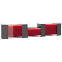 NOVUM Empfangstheke | 5200 - 6000 mm, Multicolor-LED-Beleuchtung, Anthrazit