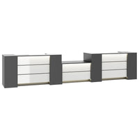 NOVUM Empfangstheke | 5200 - 6000 mm, Multicolor-LED-Beleuchtung, Anthrazit