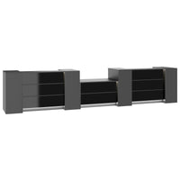 NOVUM Empfangstheke | 5200 - 6000 mm, Multicolor-LED-Beleuchtung, Anthrazit