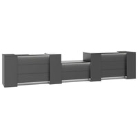 NOVUM Empfangstheke | 5200 - 6000 mm, Multicolor-LED-Beleuchtung, Anthrazit