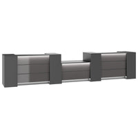 NOVUM Empfangstheke | 5200 - 6000 mm, Multicolor-LED-Beleuchtung, Anthrazit